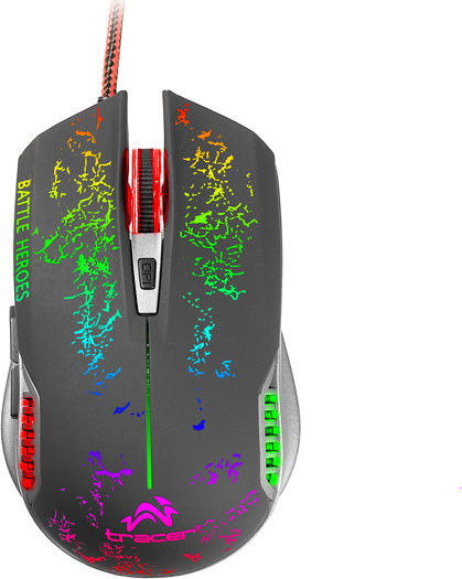 Tracer Battle Heroes Gunner RGB Gaming Gaming Maus Schwarz