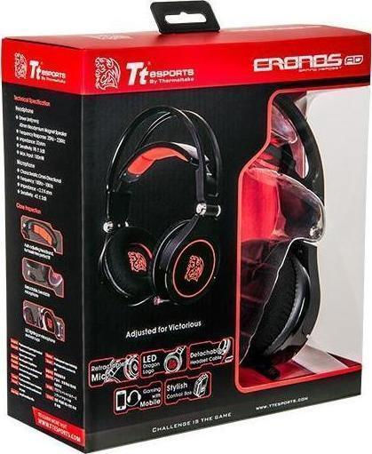 Thermaltake CRONOS AD Über Ohr Gaming-Headset mit Verbindung 3,5mm / USB Schwarz