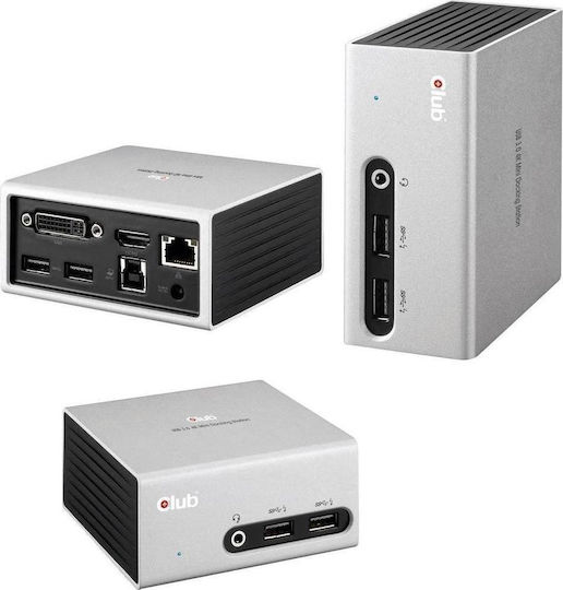 Club3D SenseVision USB 3.0 4K UHD Mini USB-A Docking Station με 4K PD Ethernet Λευκό