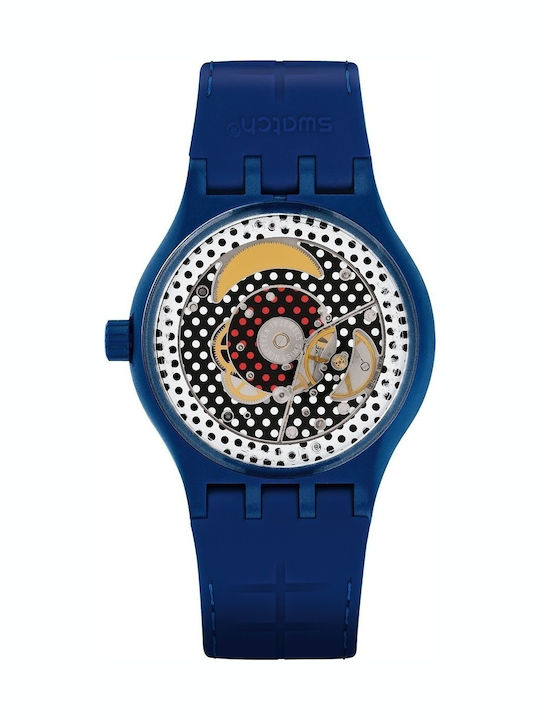 Swatch Swatch Women's Watch Automatic with Blue Rubber Strap
