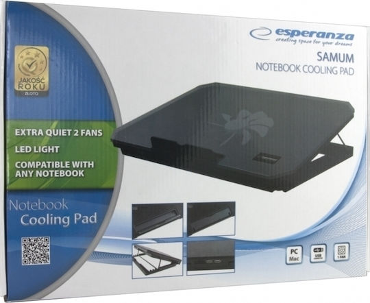 Esperanza Samum Cooling Pad για Laptop έως 15.6" με 1 Ανεμιστήρα και Φωτισμό