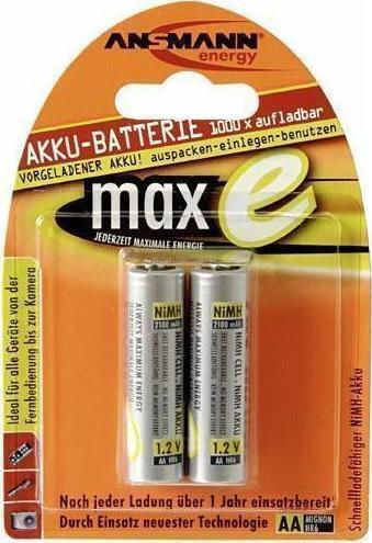 Ansmann Wiederaufladbare Batterien AA Ni-MH 2100mAh 1.2V 2Stück