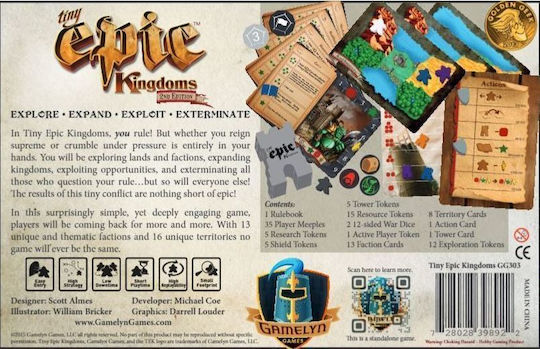 Επιτραπέζιο Παιχνίδι Tiny Epic Kingdoms για 2-5 Παίκτες 14+ Ετών (EN) Gamelyn