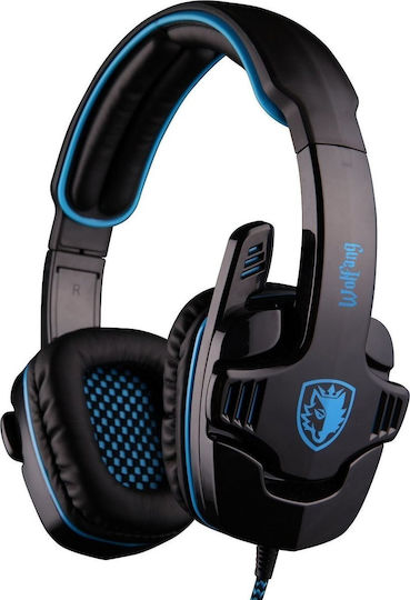 Sades Wolfang 7.1 Over Ear Gaming Headset με σύνδεση USB Μπλε