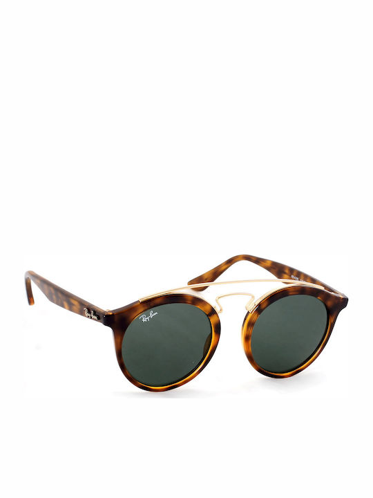 Ray Ban Gatsby II Unisex Sunglasses with Brown Tartaruga Plastic Frame and Green Lens RB4257 710/71