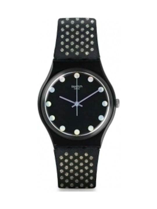 Swatch Diamond Spots Watch with Black Rubber Strap