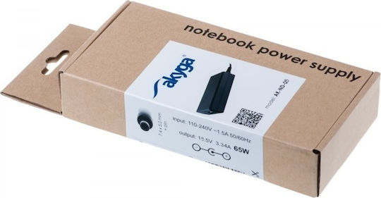 Akyga Φορτιστής Laptop 65W 19.5V 3.34A για Dell χωρίς Καλώδιο Τροφοδοσίας