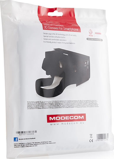 Modecom FreeHANDS MC-G3DC Cască VR pentru Mobil de la 4" până la 5.2"