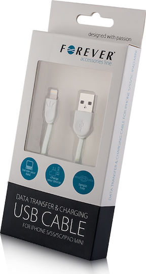 Forever Flat USB to Lightning Cable White 1m (0012046)
