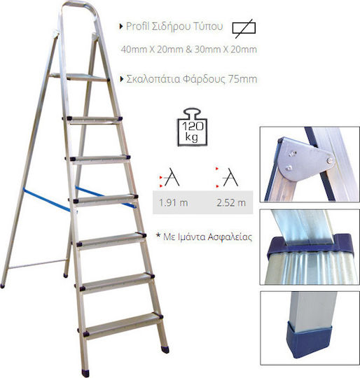 Profal Steel Стълба Желязо с 8+1 Стъпала 270бр