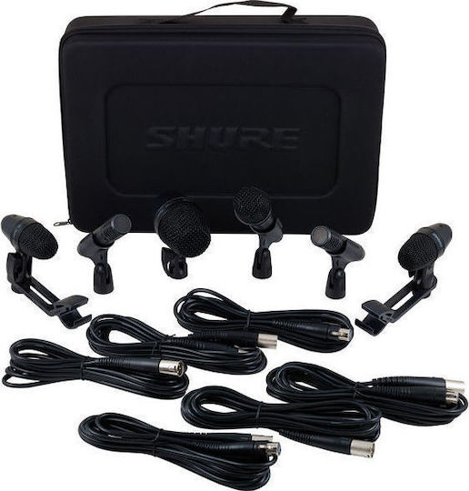 Shure PG Alta Drum Microphone Kit 6 Комплект Δυναμικό Микрофон XLR Шоково монтиран за Студио в Черен Цвят