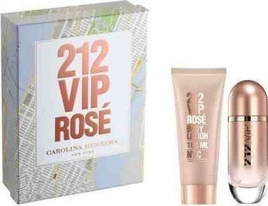 Carolina Herrera 212 Vip Rose Eau de Parfum 50ml & Body Lotion 100ml Women's Fragrance Set with Eau de Parfum
