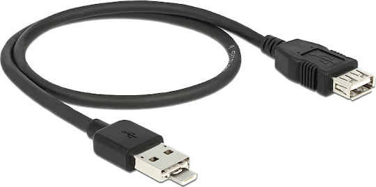 DeLock Regular USB to micro USB Cable Μαύρο 0.5m (83610)