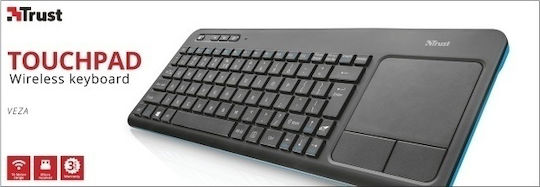 Trust Veza Kabellos Tastatur mit Touchpad Schwarz