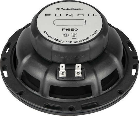 Rockford Fosgate Punch Car Speakers Coaxial 6.5 Inch Set with 110W RMS Midrange