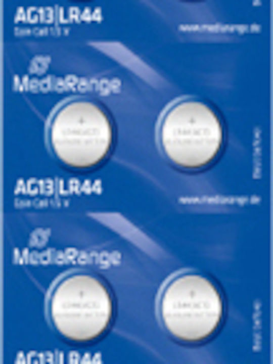 MediaRange Premium Alkaline Coin Cell Μπαταρίες LR44 1.5V 10τμχ