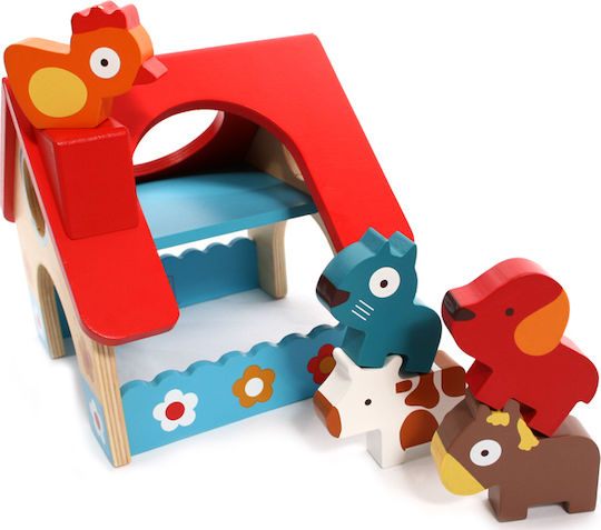 Djeco Baby Toy Farm with Animals made of Wood for 18++ Months