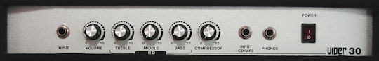 Carlsbro Viper 30 Combo Amplifier for Electric Bass 1 x 10" 30W Black