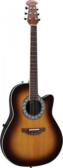 Ovation Semi-Akustik Gitarre VL 1771VL-1 Standard Balladeer Ausschnitt Sunburst