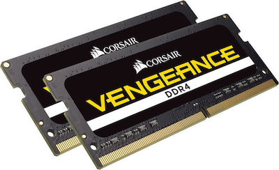 Corsair Vengeance 32GB DDR4 RAM με 2 Modules (2x16GB) και Ταχύτητα 3000 για Laptop
