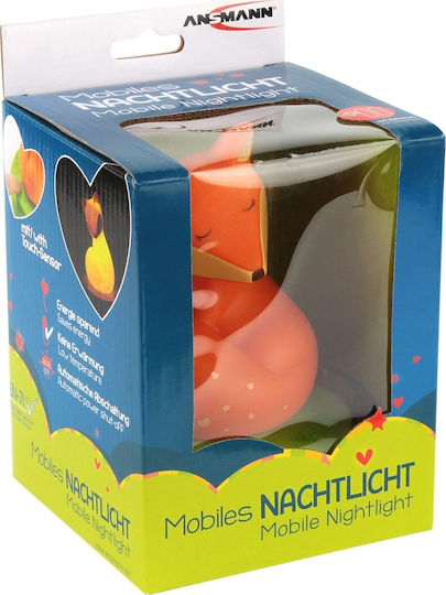 Ansmann LED Kinder Dekorative Lampe Berührung Fox Orange 11.8εκ.