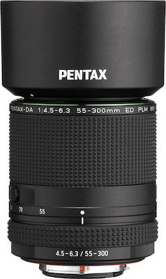 Pentax Camera Lens DA 55-300mm f/4.5-6.3 ED PLM WR RE Standard Zoom / Tele Zoom for Pentax K Mount