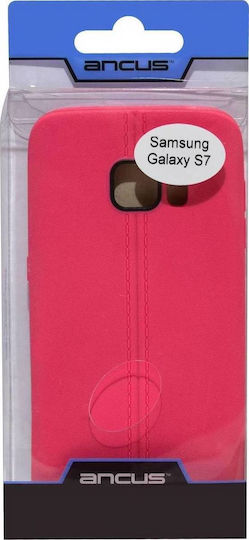 Ancus Leather Feel Back Cover Σιλικόνης Φούξια (Galaxy S7)