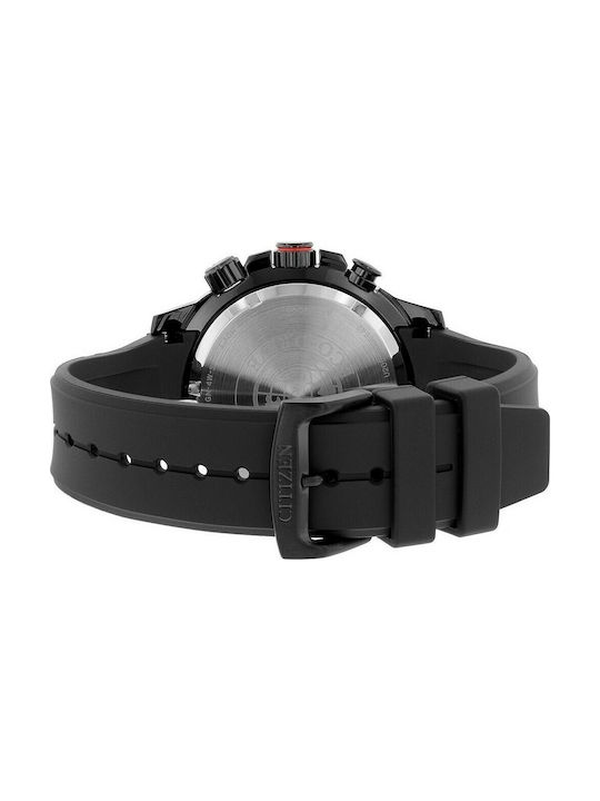 Citizen Promaster Sky Ανδρικό Ρολόι 46mm Χρονογράφος Eco - Drive με Μαύρο Καουτσούκ Λουράκι