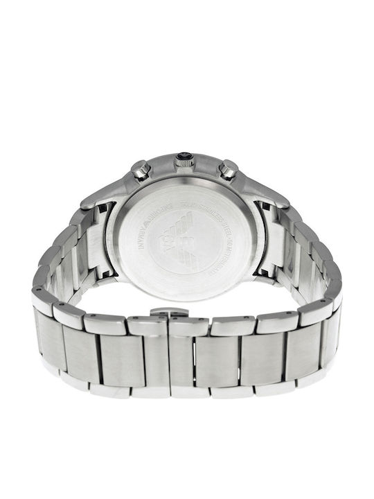 Emporio Armani Renato Men's Watch 43mm Chronograph Battery with Silver Metal Bracelet