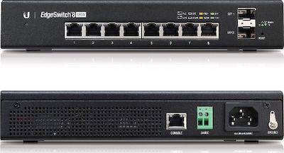 Ubiquiti EdgeSwitch 8-150W v1 Verwaltet L2 PoE+ Switch mit 8 Ports Gigabit (1Gbps) Ethernet und 2 SFP Ports