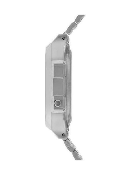 Casio Vintage Iconic Digital Herrenuhr 36.3mm Batterie mit Silber Metallarmband