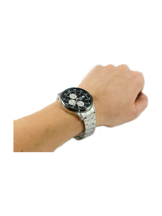 Seiko Ceas Cronograf Baterie cu Argint Brățară metalică