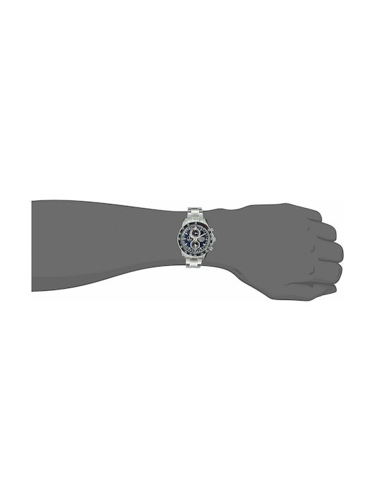 Seiko Часовник Хронограф Слънчева с сребърен Метална верижка