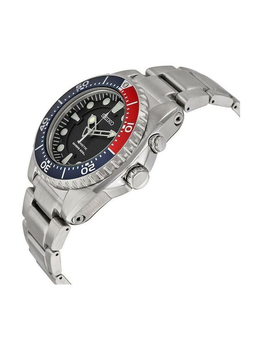 Seiko Ανδρικό Ρολόι 42mm Μπαταρίας με Ασημί Μεταλλικό Μπρασελέ