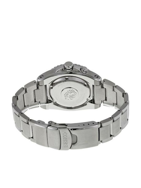 Seiko Ανδρικό Ρολόι 42mm Μπαταρίας με Ασημί Μεταλλικό Μπρασελέ