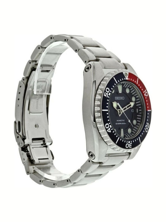 Seiko Ανδρικό Ρολόι 42mm Μπαταρίας με Ασημί Μεταλλικό Μπρασελέ