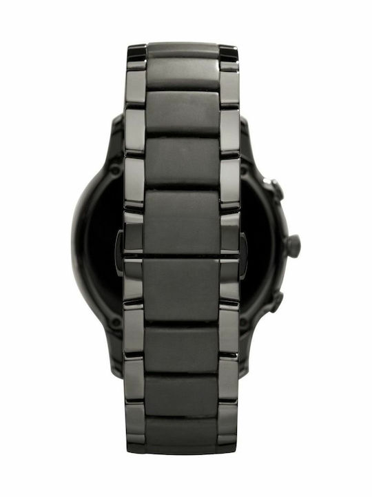 Emporio Armani Ceramica Herrenuhr 47mm Chronograph Batterie mit Schwarz Keramikarmband