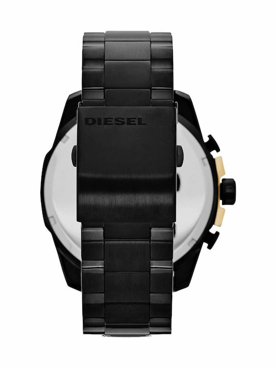Diesel Mega Chief Men's Watch 51mm Chronograph Battery with Black Metal Bracelet