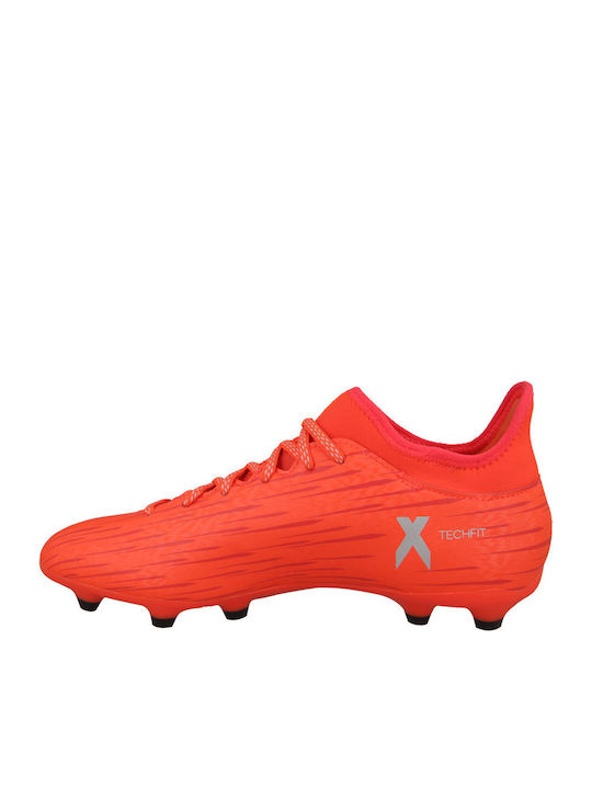 adidas X 16.3 Pantofi de Fotbal cu crampoane Roșu Solar / Argintiu Metalizat