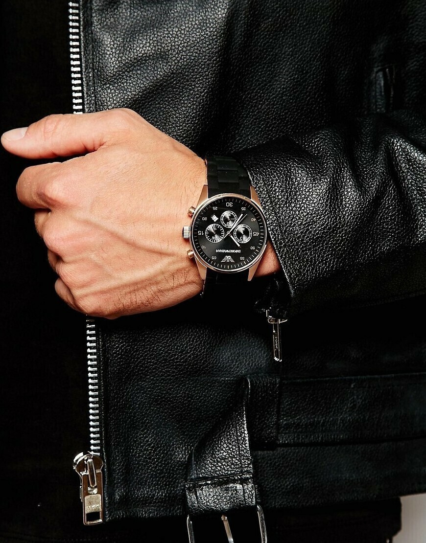 Emporio Armani Ceas Barbatesc 43mm Cronograf Cu Baterie Cu Curea