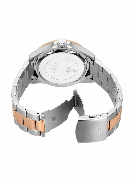 Guess Men's Watch 45mm Chronograph Battery with Pink Gold Metal Bracelet