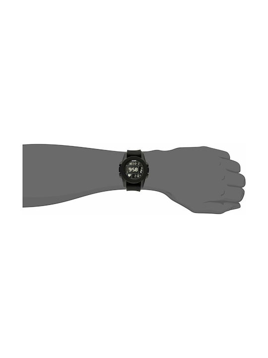 Nixon Digital Battery Watch with Rubber Strap Black