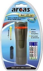 Arcas Flashlight LED with Maximum Brightness 60lm Watt Torch Black