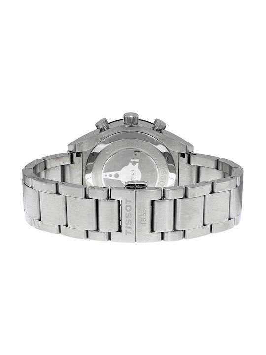 Tissot Ανδρικό Ρολόι 42mm Χρονογράφος Μπαταρίας με Ασημί Μεταλλικό Μπρασελέ