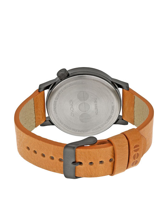 Komono Winston Regal Men's Watch 41mm Battery with Brown Leather Strap