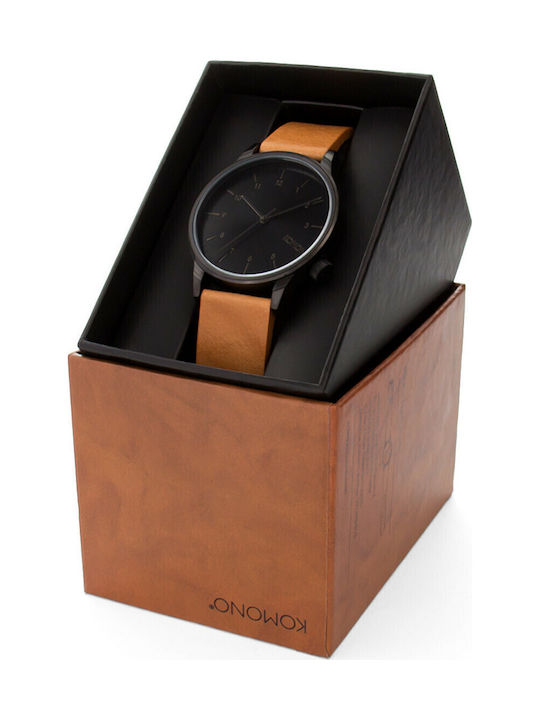 Komono Winston Regal Men's Watch 41mm Battery with Brown Leather Strap
