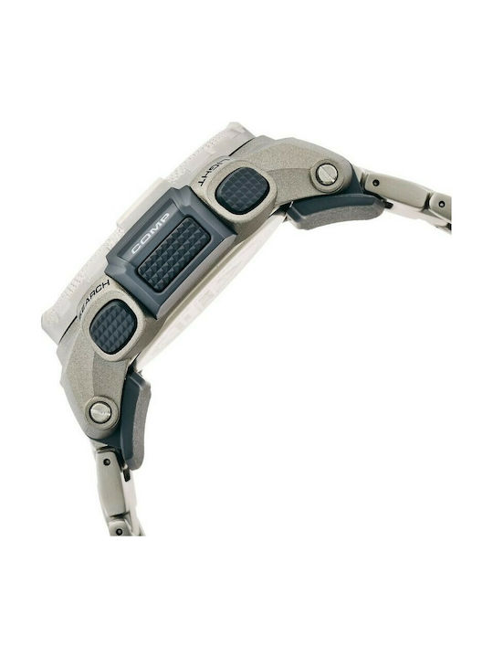 Casio Pro Trek Battery Chronograph Watch with Metal Bracelet Silver