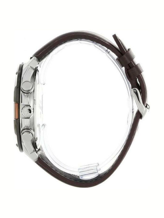 Casio Casio Edifice Ρολόι Μπαταρίας με Δερμάτινο Λουράκι