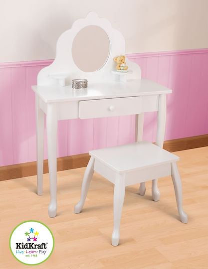Kidkraft Medium Vanity & Stool - White Children's Beauty Vanity