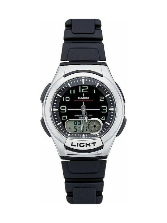 Casio Battery Watch with Rubber Strap Black EF ES